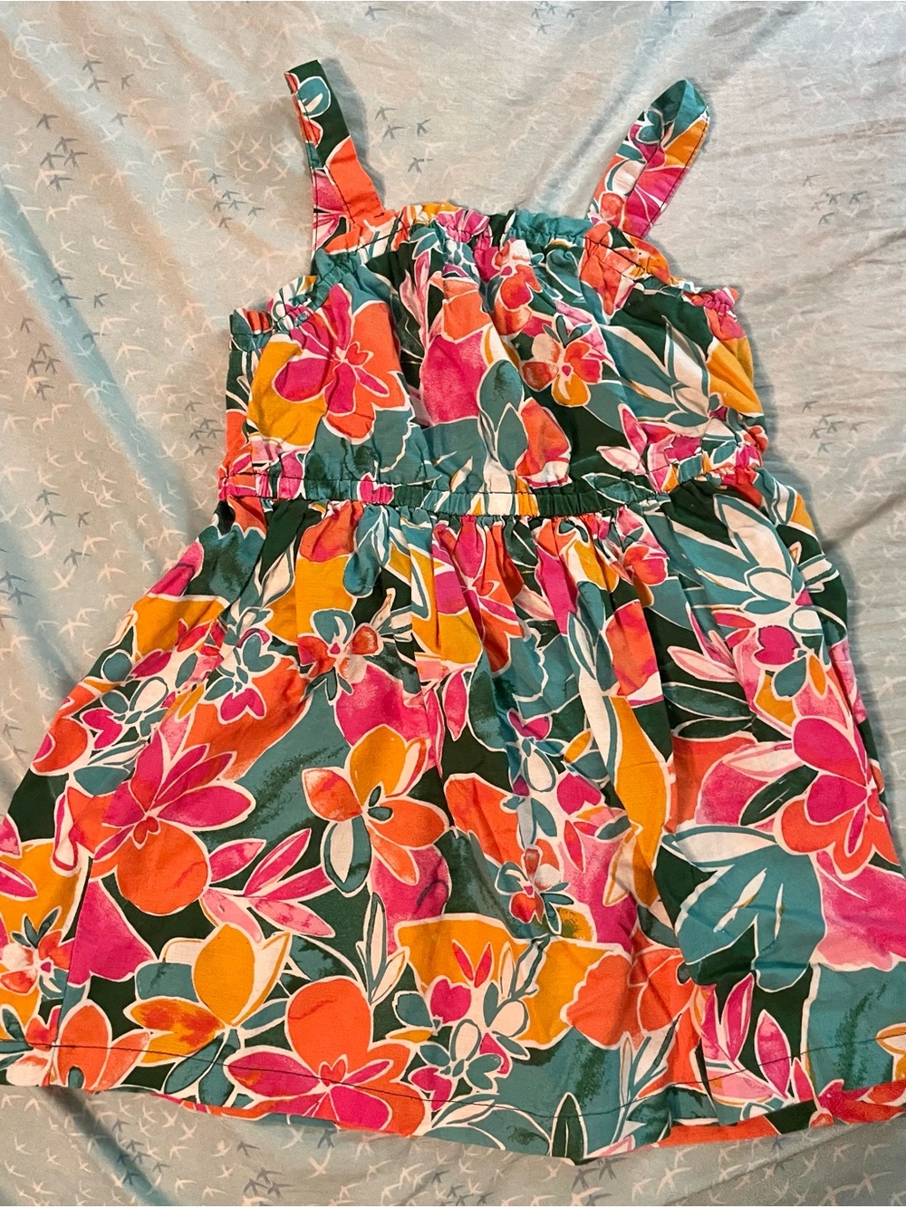 Carter's Multicolor Floral Dress - Teal, Pink & Orange Accents